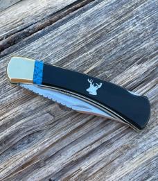BUCK 110 LEROY REMER & WBC ** BUFFALO HORN DEER INLAY RRR KNIVES #1