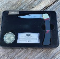 BUCK 110 LEROY REMER & WBC ** BUFFALO HORN JASPER HOWLING WOLF RRR KNIVES #3