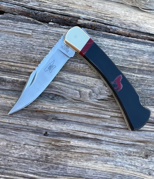 BUCK 110 LEROY REMER & WBC ** BUFFALO HORN JASPER HOWLING WOLF RRR KNIVES #3 BUCK 110 LEROY REMER & WBC ** BUFFALO HORN JASPER HOWLING WOLF RRR KNIVES #3