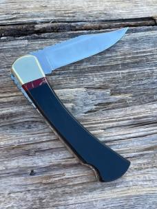 BUCK 110 LEROY REMER & WBC ** BUFFALO HORN JASPER HOWLING WOLF RRR KNIVES #3