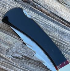 BUCK 110 LEROY REMER & WBC ** BUFFALO HORN JASPER HOWLING WOLF RRR KNIVES #3