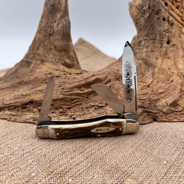 Hen & Rooster Bertram Cutlery Solingen Germany, Bone, NKCA 1980, #3000 / 12,000, Stockman (50)