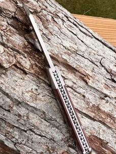 KROO CUSTOM DYED KUDU EZ OPEN BULLETHEAD RWL34 SLIP-JOINT KNIFE WITH SHEATH