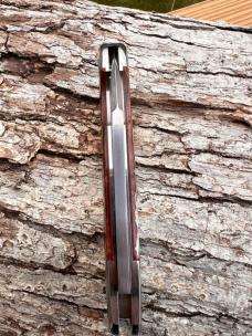 KROO CUSTOM DYED KUDU EZ OPEN BULLETHEAD RWL34 SLIP-JOINT KNIFE WITH SHEATH