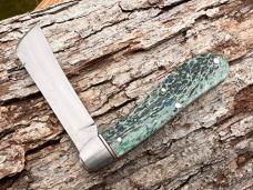 KROO CUSTOM DYED KUDU SERPENTINE HAWKBILL RWL34 SLIP-JOINT KNIFE WITH SHEATH