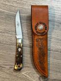 GREAT EASTERN CUTLERY H73110 ANTIQUE AMBER BONE FIXED BLADE  2010 IST year release of fixed blades