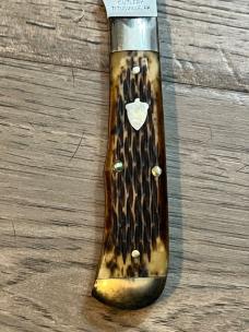 GREAT EASTERN CUTLERY H73110 ANTIQUE AMBER BONE FIXED BLADE  2010 IST year release of fixed blades