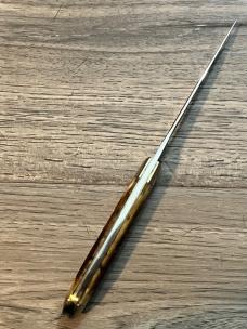 GREAT EASTERN CUTLERY H73110 ANTIQUE AMBER BONE FIXED BLADE  2010 IST year release of fixed blades