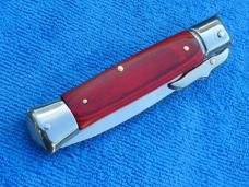 8"SLS- Swinguard Leverlock Stiletto body switchblade knife Rosewood Handles Dagger Blade