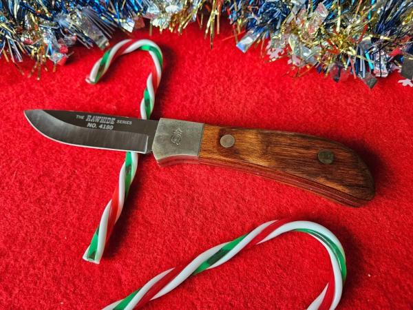 Queen Cutlery Rawhide Series - Drop Point Hunter #4180 1980's 1990's 