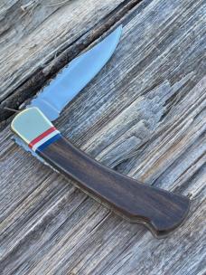 BUCK 110 LEROY REMER & WBC ** IRONWOOD EAGLE FEATHER BRASS BOLSTERS RRR KNIVES #7