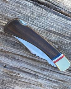BUCK 110 LEROY REMER & WBC ** IRONWOOD EAGLE FEATHER BRASS BOLSTERS RRR KNIVES #7
