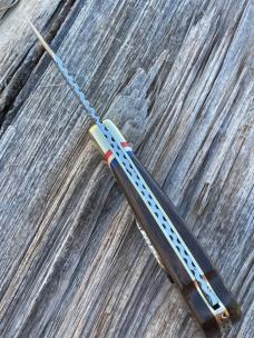 BUCK 110 LEROY REMER & WBC ** IRONWOOD EAGLE FEATHER BRASS BOLSTERS RRR KNIVES #7