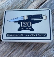 BUCK 110 LEROY REMER & WBC ** BUFFALO HORN BLOODY JASPER TRIM BLOODY JASPER ARROWHEAD RRR KNIVES #8