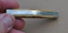 Schrade Walden NY USA 234K 2 Blade K Horn Pyrolin 3 1/4 Closed 1947 Era Factory Snap Tight