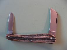   DANIELS FAMILY KNIFE BRANDS-TITUSVILLE CUTLERY-ROOSTER COMB-BURNT STAG SHADOW #1
