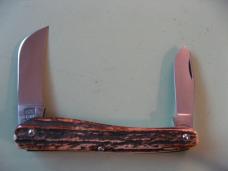   DANIELS FAMILY KNIFE BRANDS-TITUSVILLE CUTLERY-ROOSTER COMB-BURNT STAG SHADOW #1