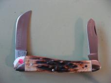   DANIELS FAMILY KNIFE BRANDS-TITUSVILLE CUTLERY-ROOSTER COMB-BURNT STAG PROTO