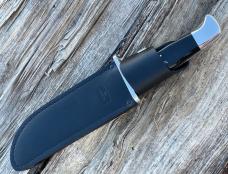 BUCK 124 FRONTIERSMAN LEROY REMER & WBC ** BUFFALO HORN W/NICKEL SILVER DEER INLAY RRR KNIVES #11