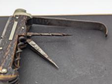 Rare Sheffield Chas Clements Stag Handle Farriers Knife 