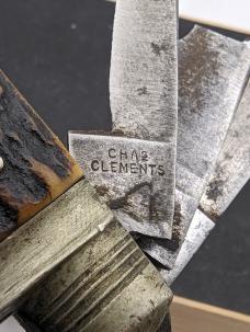 Rare Sheffield Chas Clements Stag Handle Farriers Knife 