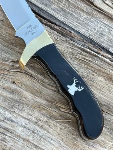  LEROY REMER & WBC BUCK 401 KALINGA ** BUFFALO HORN NICKEL SILVER DEER INLAY #14