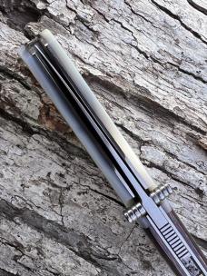 VINCENZO BALISTRERI CUSTOM MOTHER OF PEARL TIMASCUS BOLSTER DAGGER SLIP-JOINT