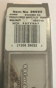 New in box 2016 Case Walnut Seahorse Whittler