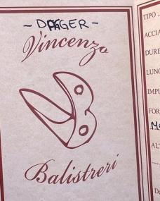VINCENZO BALISTRERI CUSTOM MOTHER OF PEARL TIMASCUS BOLSTER DAGGER SLIP-JOINT