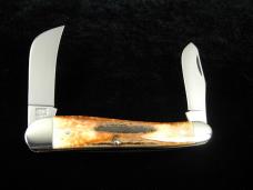 Titusville Cutlery Genuine Burnt Stag Rooster Comb Farmer Knife Super Rare 1 of 45 COA USA Made 2024