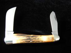 Titusville Cutlery Genuine Burnt Stag Rooster Comb Farmer Knife Super Rare 1 of 45 COA USA Made 2024