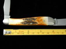Titusville Cutlery Genuine Burnt Stag Rooster Comb Farmer Knife Super Rare 1 of 45 COA USA Made 2024