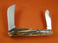 Titusville Cutlery Burnt Stag Shadow Pattern Rooster Comb Farmer Knife Rare 1 of 15 COA 2024 USA