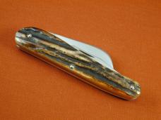 Titusville Cutlery Burnt Stag Shadow Pattern Rooster Comb Farmer Knife Rare 1 of 15 COA 2024 USA