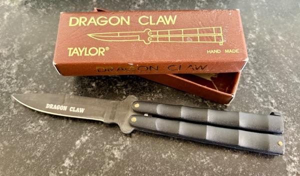 Vintage Taylor Dragon Claw Balisong Butterfly Knife, Japan, Unused
