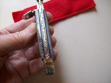 Vintage Hubertus Knife Guardian Custom 1 of 1 Amazing Blue Mastadon Ivory UNUSED!