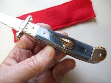 Vintage Hubertus Knife Guardian Custom 1 of 1 Amazing Blue Mastadon Ivory UNUSED!