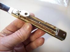 Hubertus Knife West German Old Ritter Factory Size 12 Slimline Genuine Stag/ Antler UNUSED!