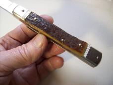 Hubertus Knife West German Old Ritter Factory Size 12 Slimline Genuine Stag/ Antler UNUSED!