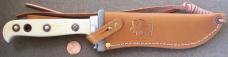 Ivory handled PUMA White Hunter Knife with leather Sheath