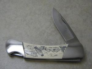 Buck 500 USA "Peregrine Falcon" Lmtd Ed 1 of 1000 Scrimshaw Lockback Knife 1997