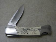 Buck 500 USA "Peregrine Falcon" Lmtd Ed 1 of 1000 Scrimshaw Lockback Knife 1997