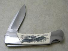 Buck 500 USA "Bald Eagle" Limited Edition Scrimshaw Lockback Knife 1997