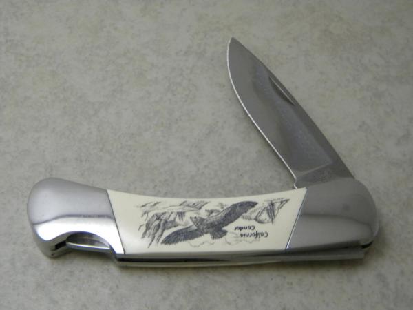 Buck 500 USA "California Condor" Limited Edition Scrimshaw Lockback Knife 1997 Buck 500 USA "California Condor" Limited Edition Scrimshaw Lockback Knife 1997