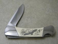 Buck 500 USA "California Condor" Limited Edition Scrimshaw Lockback Knife 1997