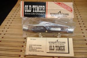 SCHRADE OLD TIMER 8OT SR. STOCKMAN USA MADE NOS VINTAGE HIGH CARBON STEEL FOLDING POCKET KNIFE & BOX