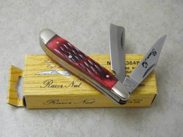 Parker Cut. Co. Surgical Steel Japan Red Bone Stag Razor Nut Knife NIB