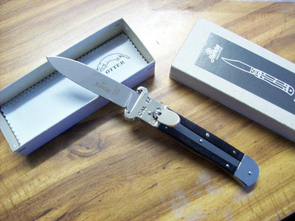 Hubertus Knife Shellpuller Patronenzieher Solingen Large Size 11 Exotic Black Ebonywood UNUSED NIB.