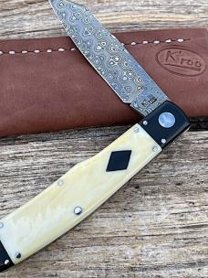 KROO CUSTOM WARTHOG IVORY TUSK NATIVE DAMASTEEL (ROSE PATTERN)