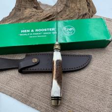 Hen & Rooster HR-4801 Deer Stag Fixed 10.25" Bowie Hunter Knife Spain w/sheath